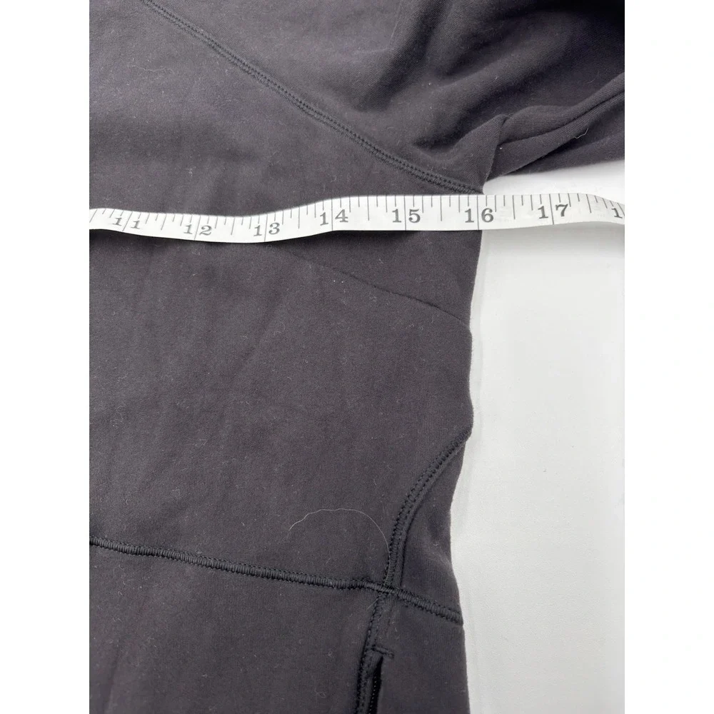 Lululemon Hill Valley Mock Neck Pullover Black Size 2 Thumbhole Zip Pocket